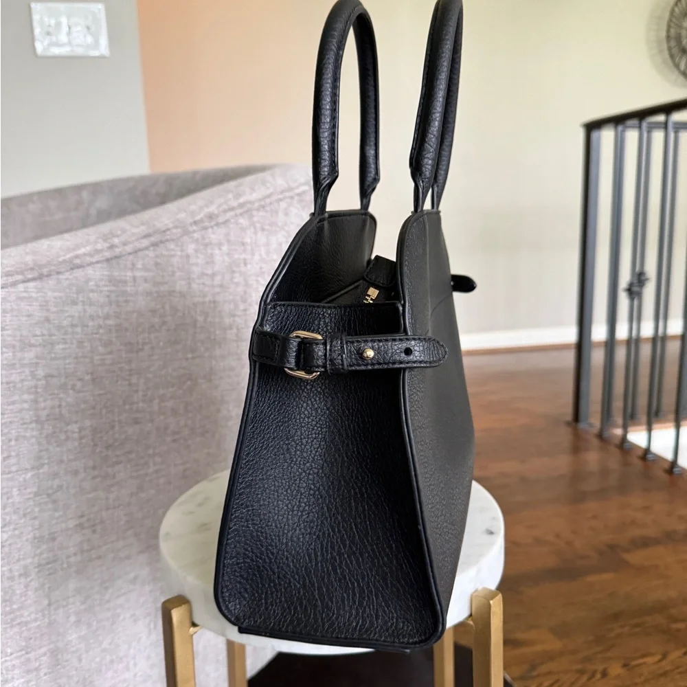 Classic Black Leather Dome Satchel - Unbranded( Banana Republic Factory)